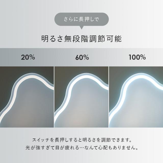 ドレッサー おしゃれ ライト付き 北欧 ドレッサーセット LEDライトミラー ウェーブミラー 韓国 白 韓国インテリア ホワイト 化粧台 スツール付き 一人暮らし 韓国風 ミラー 鏡 収納 引き出し ライトあり_7