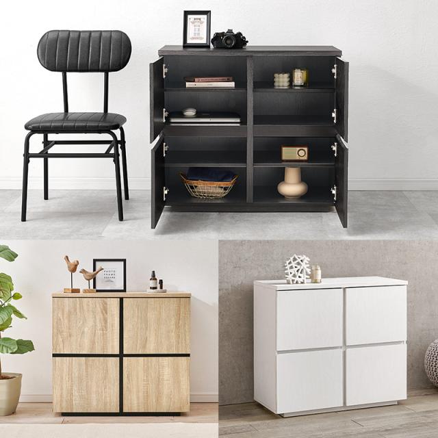 収納棚 扉付き おしゃれ チェスト 白 キャビネット 扉 リビング 収納 リビングボード サイドボード 棚 大容量 引き出し収納 引き出し 可愛い 幅79 ナイス オシャレ モダン 韓国風 北欧風 寝室 リビング 整理整頓