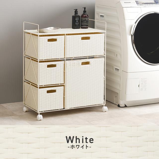 ランドリーラック ワイド 65cm 大容量 キャスター 軽量 衣類収納 収納