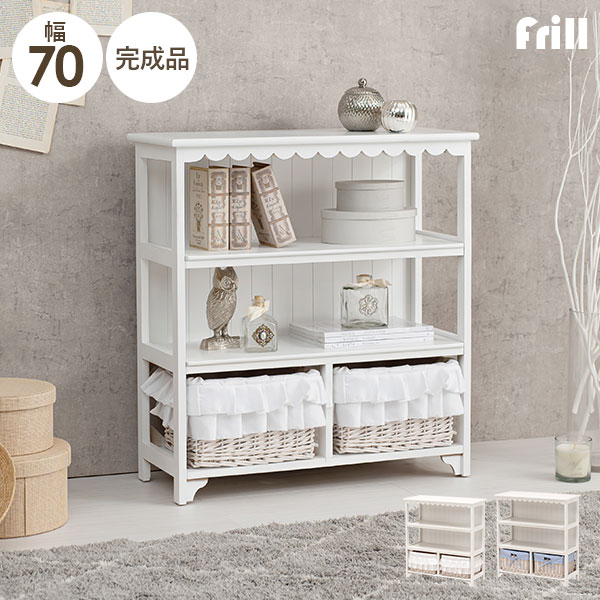リリーホワイトリリージョンキャビネット大引き出し4段白北欧調フリル可愛い Amazon.co.jp: リリーホワイトリリージョン4段引き出し大きな
