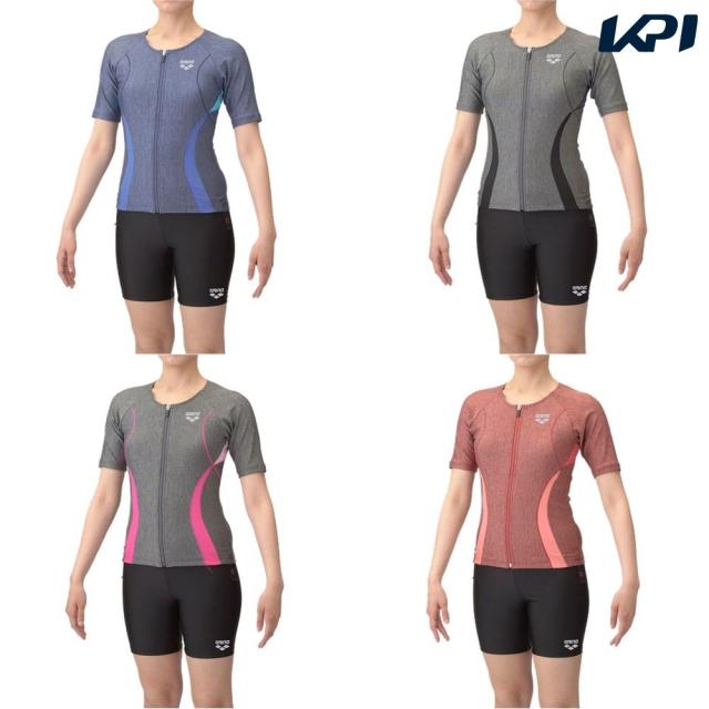 アリーナ ARENA 水泳水着 レディース   フィットネスセパレーツ（カバーバック・ミドルレッグ・差し込みパッド） AS5SWF43L