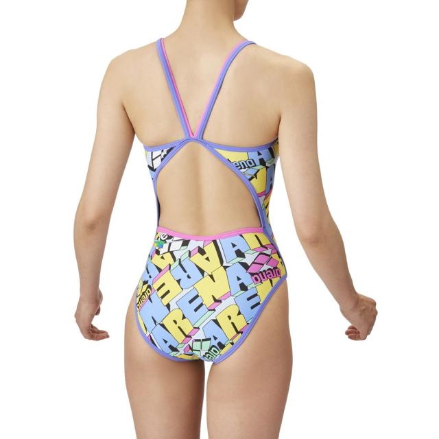 (美品)競泳水着 アリーナ パープル　Lサイズ arena アリーナ 女性用水着 ブルー×パープル Lサイズ 新品