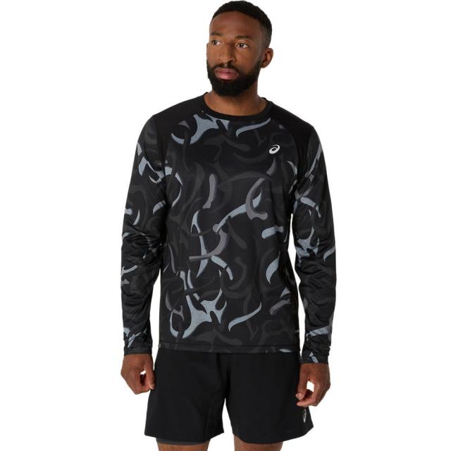 アシックス asics ランニングウェア メンズ   ROADグラフィック長袖シャツ 2011D099-001 2025SS