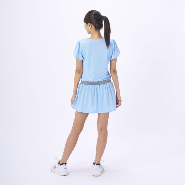 FILAフィラ＊ペールトーンブルー×紺にボール柄が可愛いテニスワンピースS 50515318201O.jpg