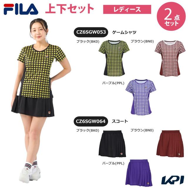 【上下セット】フィラ FILA テニスウェア レディース ゲームシャツ×スコート CZ6SGW053-CZ6SGW064 2026SS 「タオル特典対象」