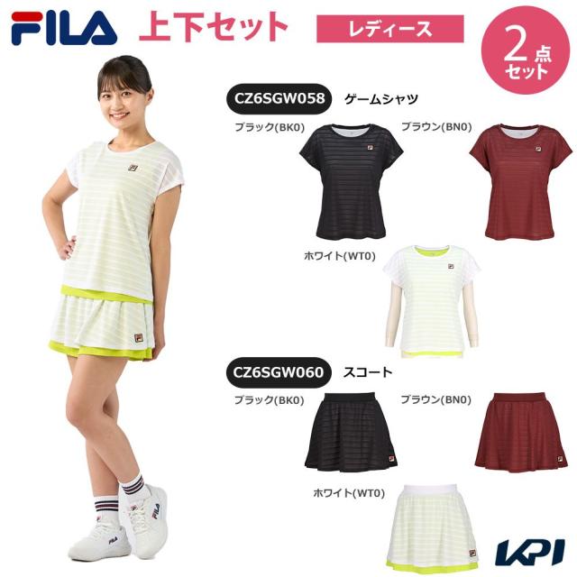 【上下セット】フィラ FILA テニスウェア レディース ゲームシャツ×スコート CZ6SGW058-CZ6SGW060 2026SS 「タオル特典対象」