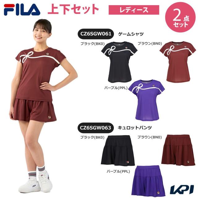 【上下セット】フィラ FILA テニスウェア レディース ゲームシャツ×キュロットパンツ CZ6SGW061-CZ6SGW063 2026SS 「タオル特典対象」