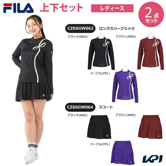 【上下セット】フィラ FILA テニスウェア レディース ロングスリーブシャツ×スコート CZ6SGW062-CZ6SGW064 2026SS 「タオル特典対象」
