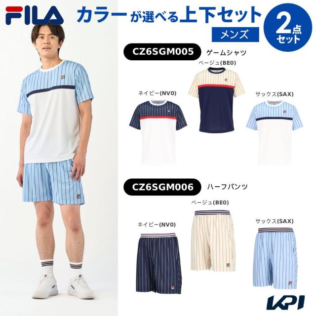 【上下セット】フィラ FILA テニスウェア メンズ ゲームシャツ×ハーフパンツ CZ6SGM005-CZ6SGM006 2026SS