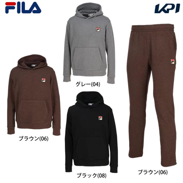 フィラ FILA テニスウェア メンズ   【上下セット】パーカーVM5712＋パンツ VM5713 ブラウン VM5712-VM5713-06 2024FWの通販は