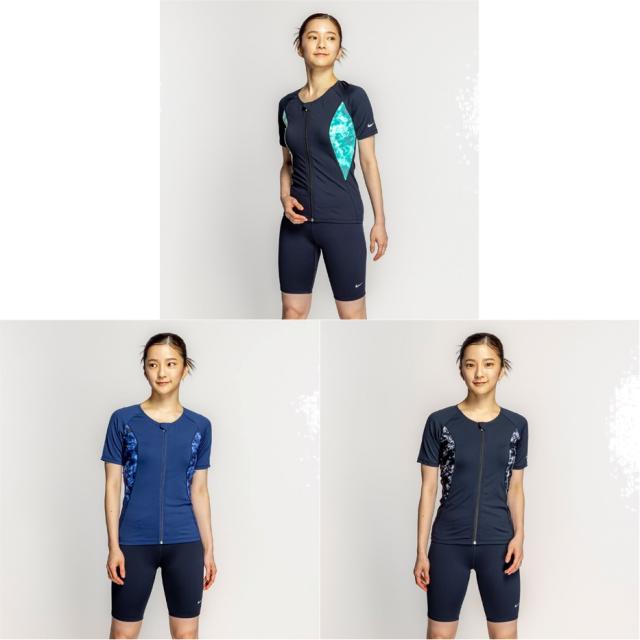 ナイキ NIKE 水泳水着 レディース ＦＡ２５ジップ付き半袖セパレーツ 2993145