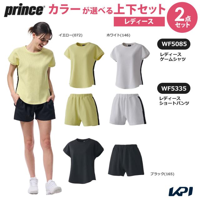 プリンス Prince テニスウェア レディース   【上下セット】ゲームシャツ×ショートパンツ WF5085-WF5335 2025FW