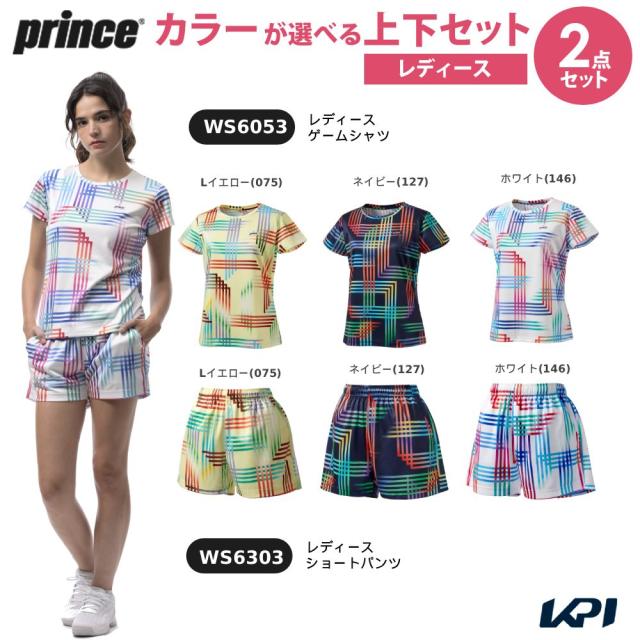 プリンス Prince テニスウェア レディース 【上下セット】ゲームシャツ×ハーフパンツ WS6053-WS6303 2026SS
