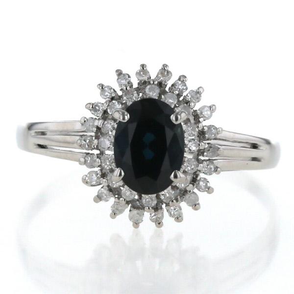 Pt900 プラチナ リング サファイア 1.00ct ダイヤモンド 0.20ct
