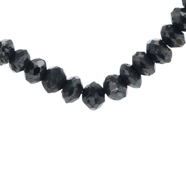 K18WG ホワイトゴールド ネックレス ブラックダイヤモンド 20.00ct 一連 ボタンカット ラフ 46cm【zz】【中古】