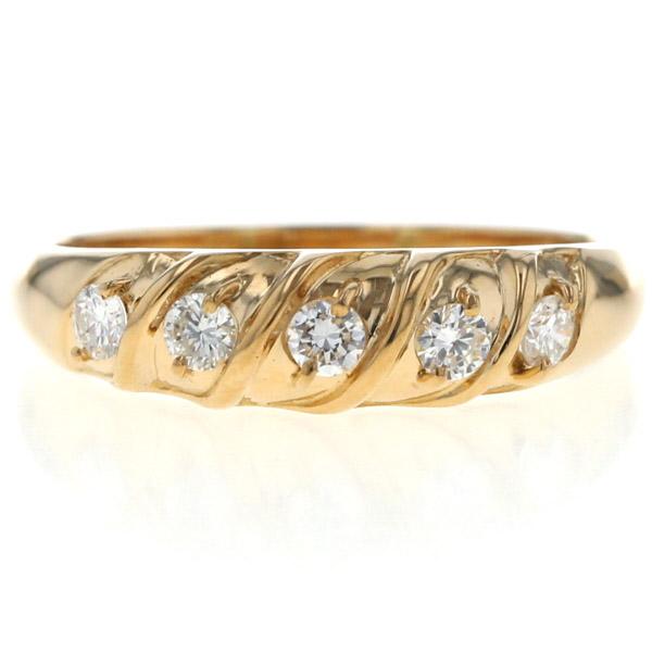 ゴールド ツイストデザイン リング ELLE✨K18ツイストデザインリング