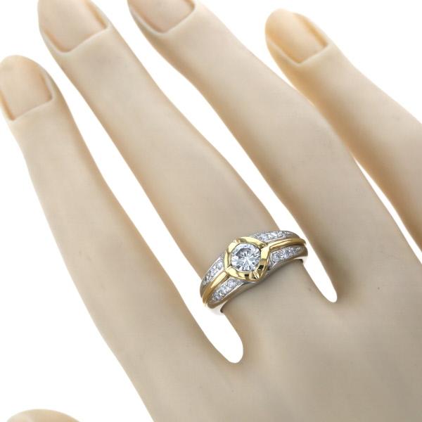 K18Pt900 指輪　リング K14/ K18Pt900 ダイヤモンド0.15ct リング 11号指輪 コンビ