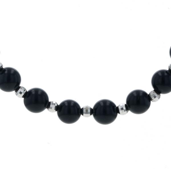 K18WG ブラックシリカ ネックレス K18WG Dr.シリカ グラデーション ネックレス 黒鉛珪石 6.2-2.3mm