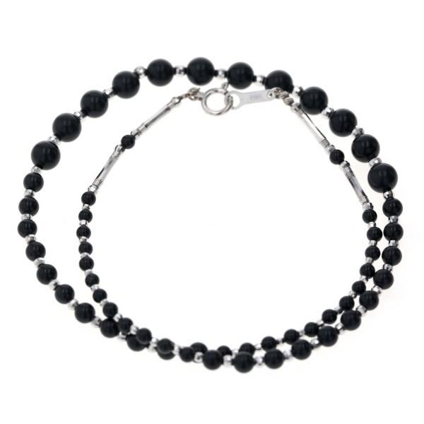 K18WG Dr.シリカ グラデーション ネックレス 黒鉛珪石 6.2-2.3mm