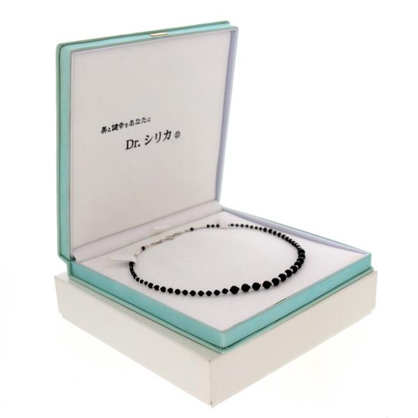 K18WG Dr.シリカ グラデーション ネックレス 黒鉛珪石 6.2-2.3mm