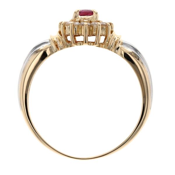 ルビー ダイヤ 取り巻きリング k18yg pt900 コンビ 【公式通販】