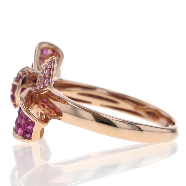 K18PG ピンクサファイア ミステリーセッティングリング 1.40 GSTV K18PG ピンクサファイア ミステリーセッティングリング 1.40