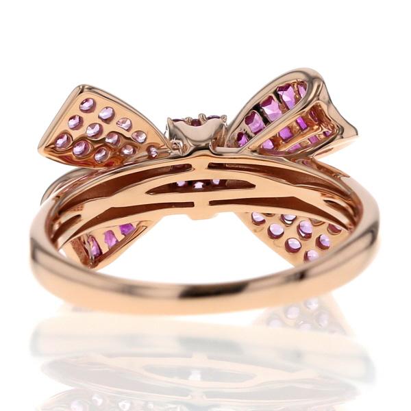 K18PG ピンクサファイア ミステリーセッティングリング 1.40 GSTV K18PG ピンクサファイア ミステリーセッティングリング 1.40