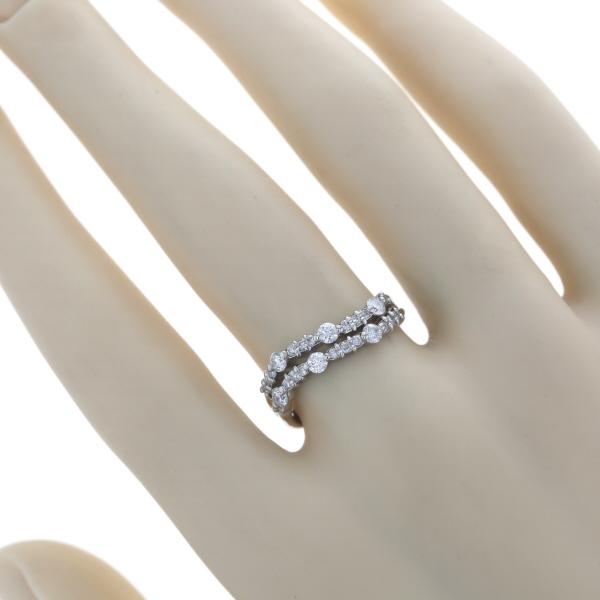 Pt900 プラチナ リング ダイヤモンド 0.50ct 1/3エタニティ 2連 ダブルライン ウェーブ 指輪 11号【新品仕上済】【zz】【中古】_6