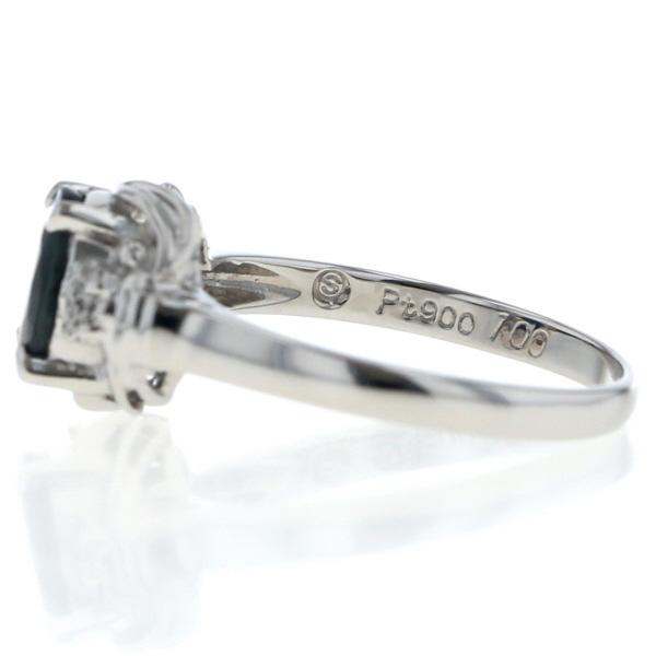 Pt900 プラチナ リング サファイア 1.00ct ダイヤモンド 0.04ct オーバル サイドストーン ストレート 指輪 10号 【新品仕上済】【zz】【中古】_2