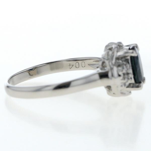Pt900 プラチナ リング サファイア 1.00ct ダイヤモンド 0.04ct オーバル サイドストーン ストレート 指輪 10号 【新品仕上済】【zz】【中古】_4