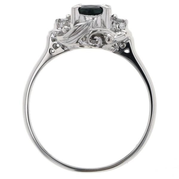 Pt900 プラチナ リング サファイア 1.00ct ダイヤモンド 0.04ct オーバル サイドストーン ストレート 指輪 10号 【新品仕上済】【zz】【中古】_5