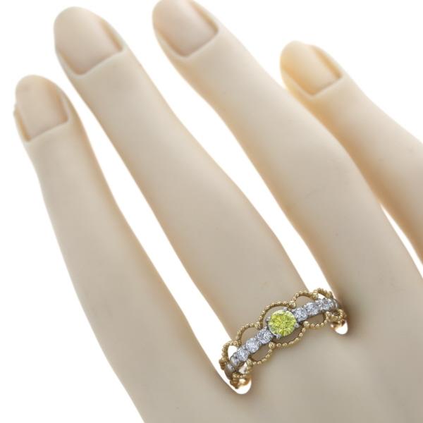 Pt900 K18 プラチナ ゴールド リング ダイヤモンド 0.332ct/0.35ct アップルグリーン スカラップレース 指輪 20号【新品仕上済】【zz】【中古】【送料無料】_6