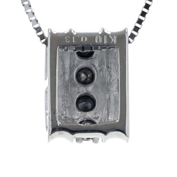 K10WG ホワイトゴールド ネックレス ブラックダイヤモンド 0.13ct ライン ベネチアンチェーン 40cm【新品仕上済】【el】【中古】_2