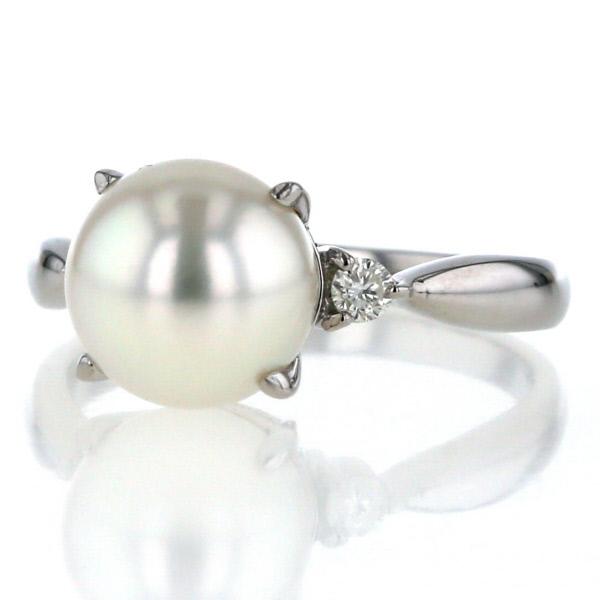 パール デザインリング 14号 Pt900 Pt900 プラチナ リング パール 真珠