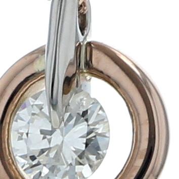 K18PG Pt900 ピンクゴールド プラチナ ネックレス ダイヤモンド 0.23ct 一粒石 ソリテール サークル 45cm【新品仕上済】【zz】【中古】_4