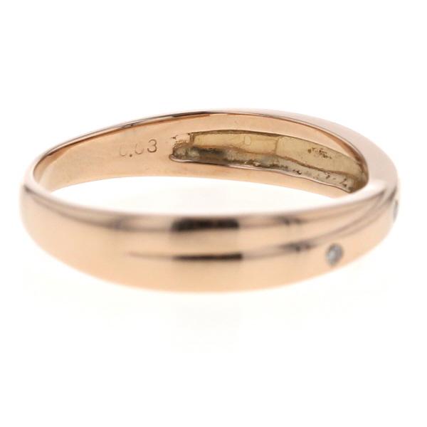 K18PG ピンクゴールド リング ダイヤモンド 0.03ct 3粒 クロス