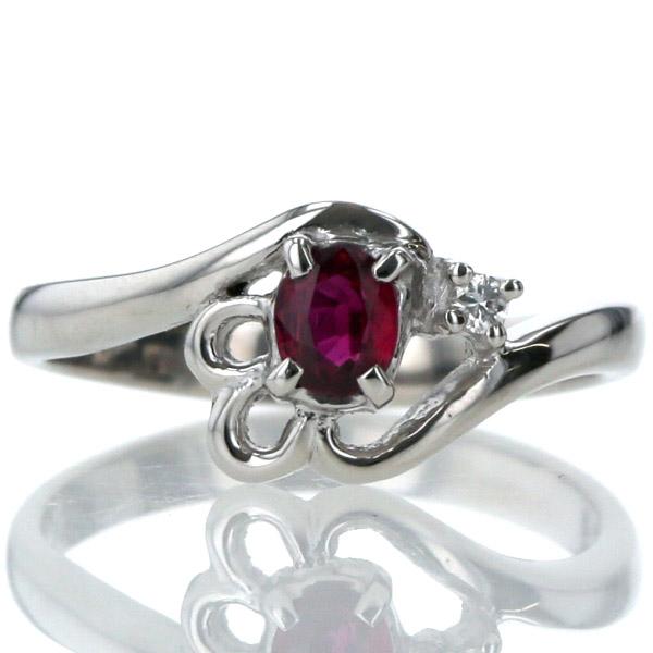 Pt900 プラチナ リング ルビー 0.23ct ダイヤモンド 0.02ct スカラップ ウェーブ デザイン 7.5号 指輪【新品仕上済】【zz】【中古】の通販は 22,484円