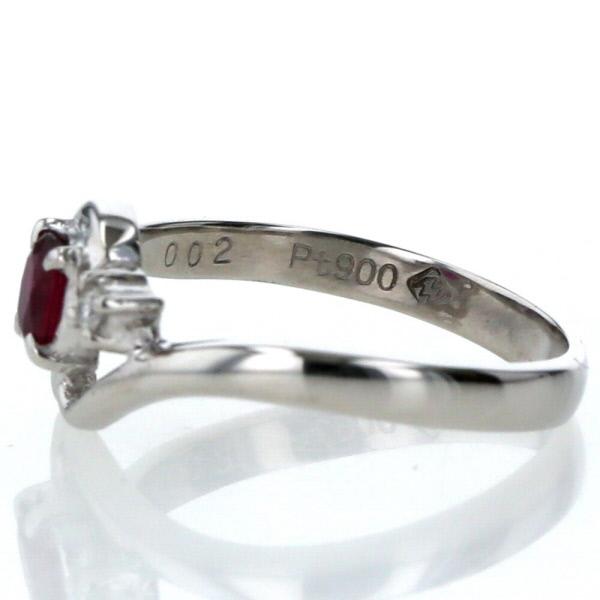Pt900 プラチナ リング ルビー 0.23ct ダイヤモンド 0.02ct スカラップ ウェーブ デザイン 7.5号 指輪【新品仕上済】【zz】【中古】の通販は Pt900 プラチナ リング ルビー 0.23ct ダイヤモンド 0.02ct スカラップ ウェーブ デザイン 7.5号 指輪【新品仕上済】【zz】【中古】の通販は