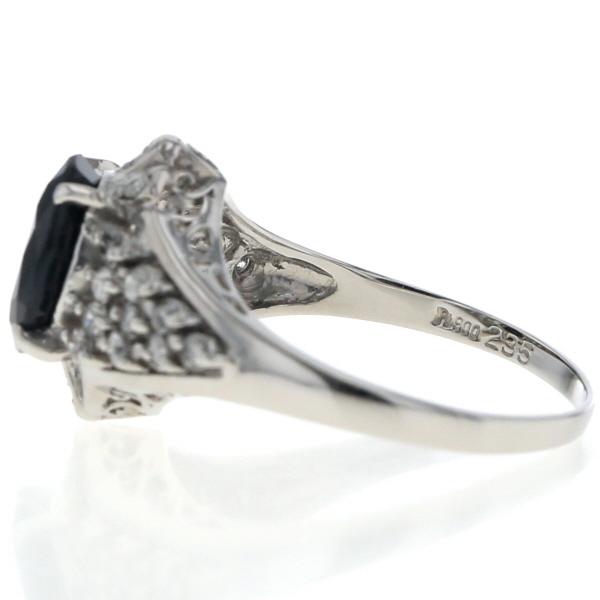 Pt900 プラチナ リング サファイア 2.35ct ダイヤモンド 0.25ct パヴェ オーバル 取り巻き 指輪 13号【新品仕上済】【zz】【中古】_2