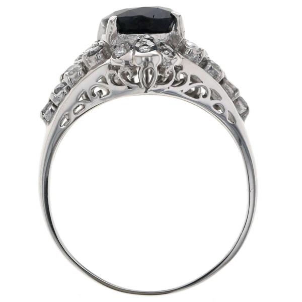 Pt900 プラチナ リング サファイア 2.35ct ダイヤモンド 0.25ct パヴェ オーバル 取り巻き 指輪 13号【新品仕上済】【zz】【中古】_5
