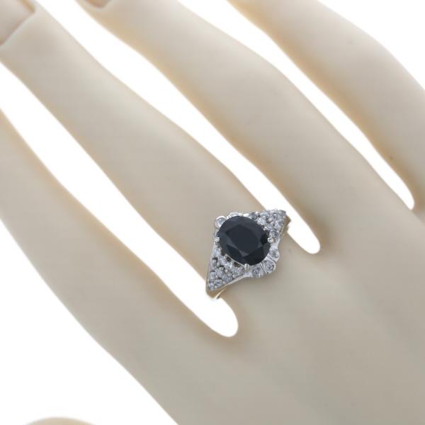 Pt900 プラチナ リング サファイア 2.35ct ダイヤモンド 0.25ct パヴェ オーバル 取り巻き 指輪 13号【新品仕上済】【zz】【中古】_6