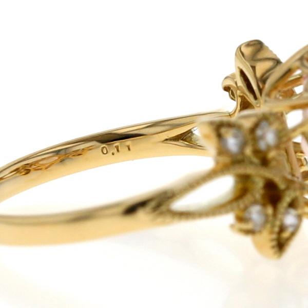 アガット 14金イエローゴールド 11号 中古 agete ガーネット14金リング