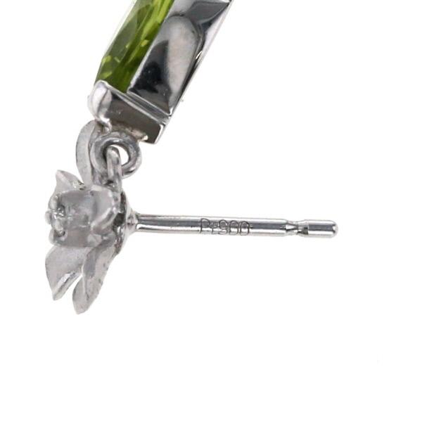 Pt900 プラチナ ピアス ペリドット 0.91ct/1.06ct ダイヤモンド 0.01ct  