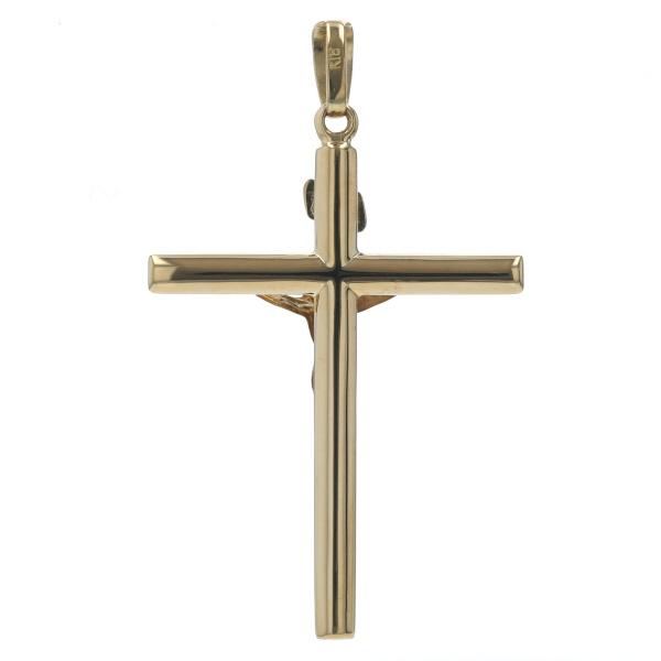 K18YG イエローゴールド ネックレストップ INRI イエス・キリスト クロス 十字架 モチーフ【新品仕上済】【zz】【中古】_2