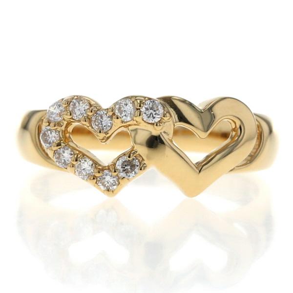 K18 18金 リング 指輪 10号 2.3g ハートデザイン