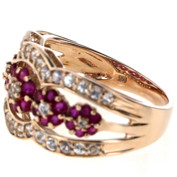 18金 ホワイトゴールド ダイヤモンド ルビー 指輪 未使用品 K18WG