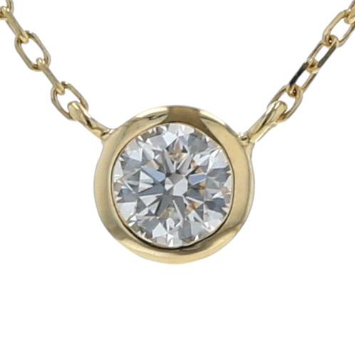 ete エテ K18YG イエローゴールド ネックレス ダイヤモンド 0.15ct ブライトコレクション 現行 1粒 40cm 【新品仕上済】【zz】【中古】