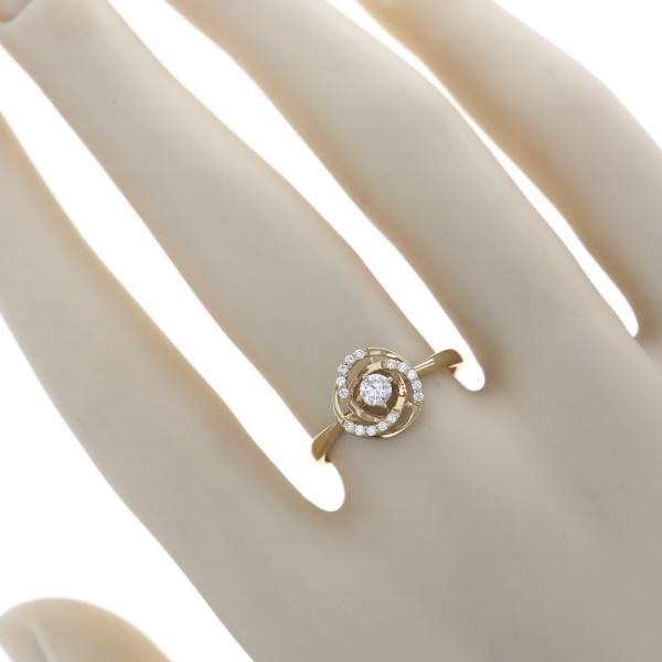 K18YG イエローゴールド リング ダイヤモンド0.20ct 花 フラワー H&C スパイラル 透かし 指輪 12号【新品仕上済】【zz】【中古】_6