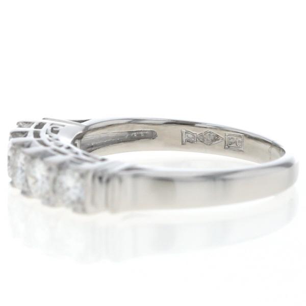 Pt900 プラチナ リング ダイヤモンド 0.55ct 5粒 一文字 ストレート ライン 指輪 9号【新品仕上済】【zz】【中古】_2