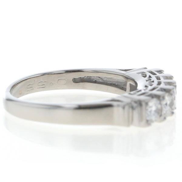 Pt900 プラチナ リング ダイヤモンド 0.55ct 5粒 一文字 ストレート ライン 指輪 9号【新品仕上済】【zz】【中古】_4